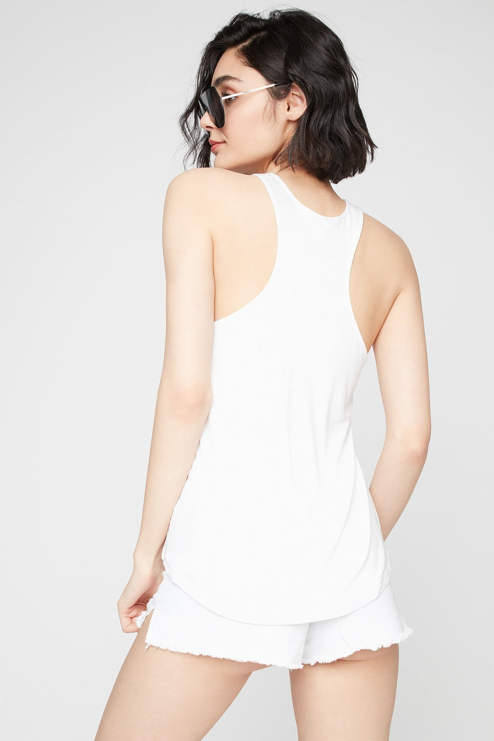 Women Queen Of Everything Box Logo Checkered Graphic Tank White