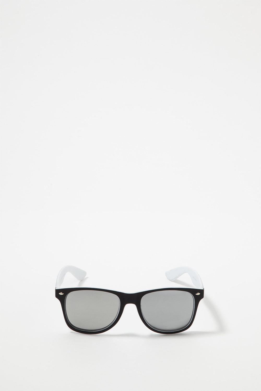 Men Soft Tech Two-Tone Wayfarer Sunglasses White