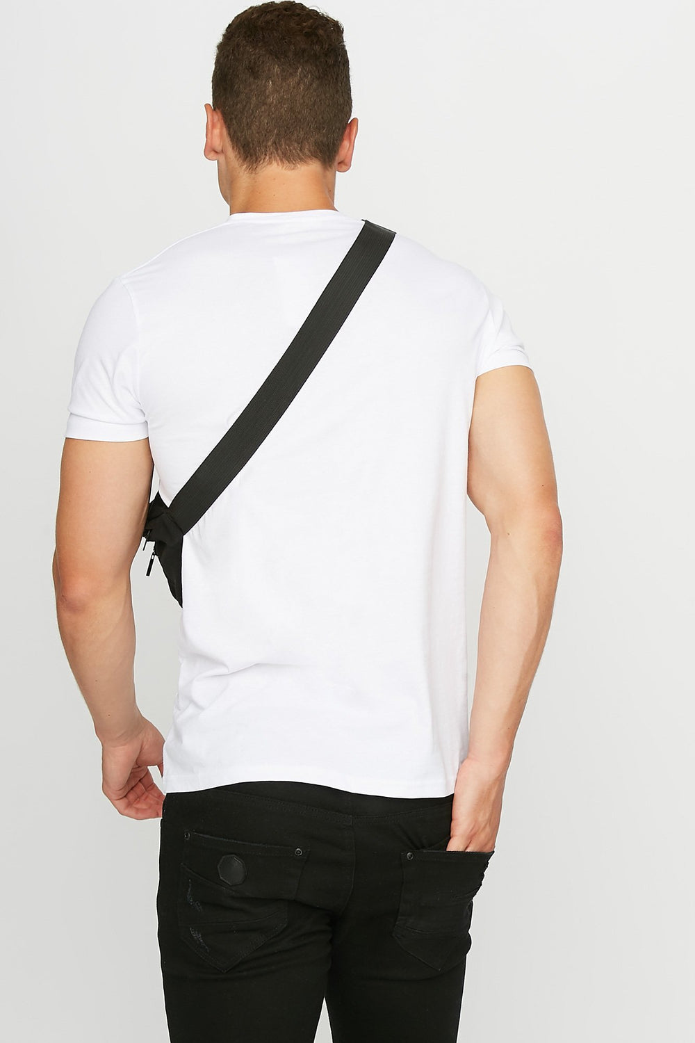 Men V-Neck Soft T-Shirt White