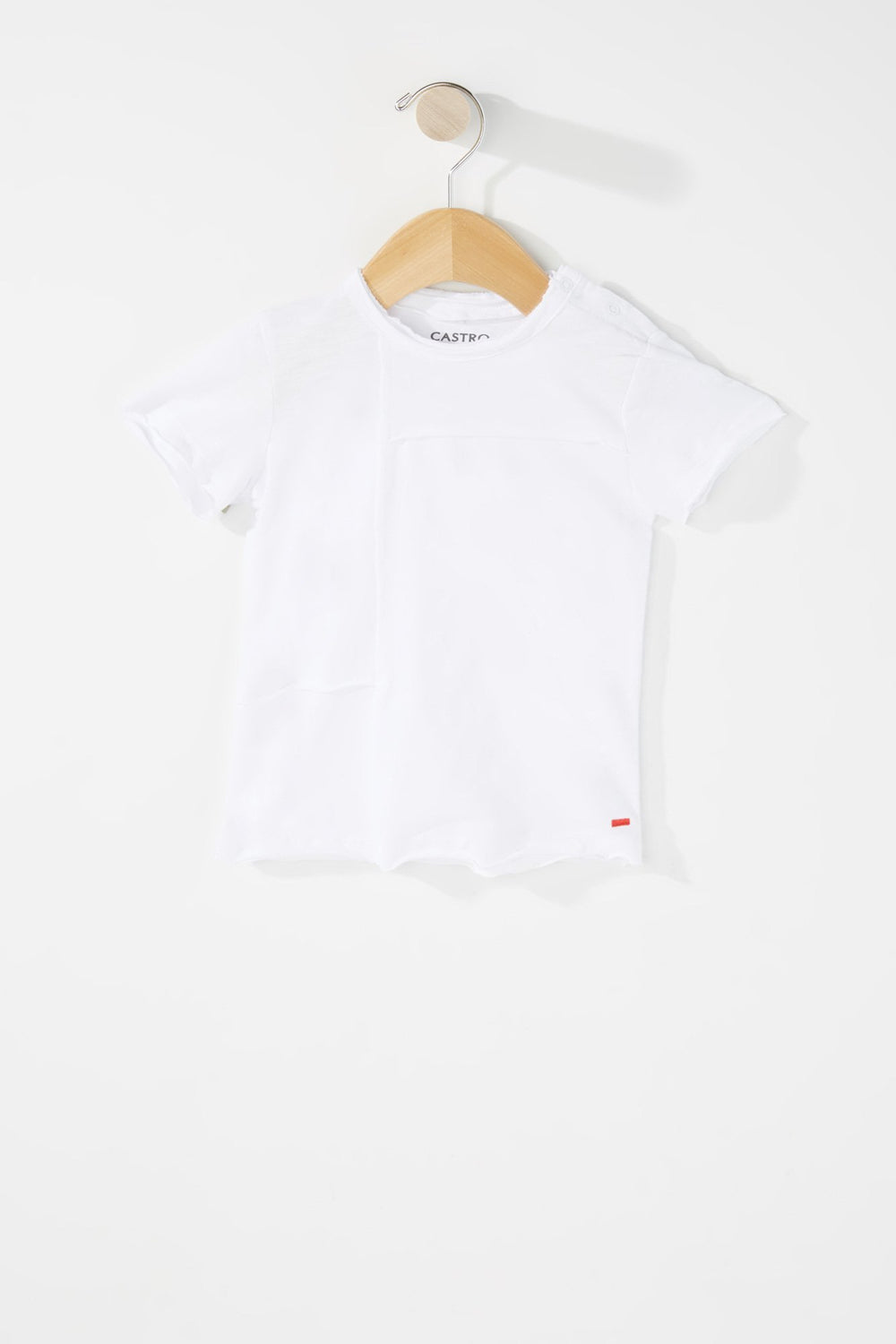 Kids Baby Boy Seamless Raw Edge T-Shirt White