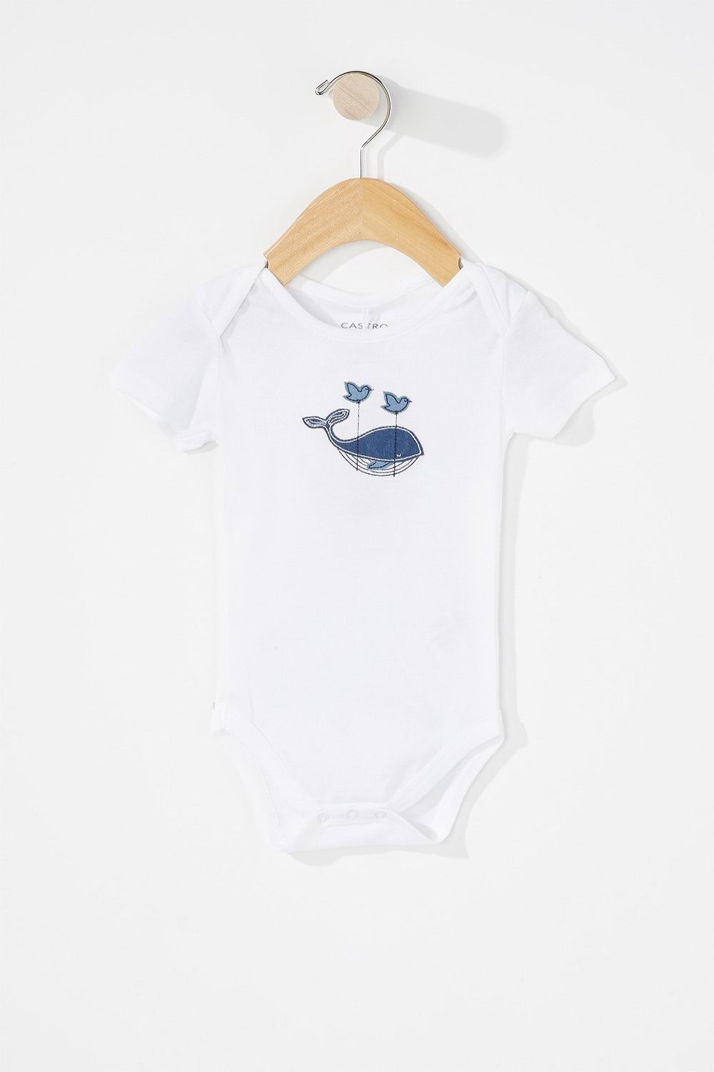 Kids Baby Boy Whale Patch Bodysuit White