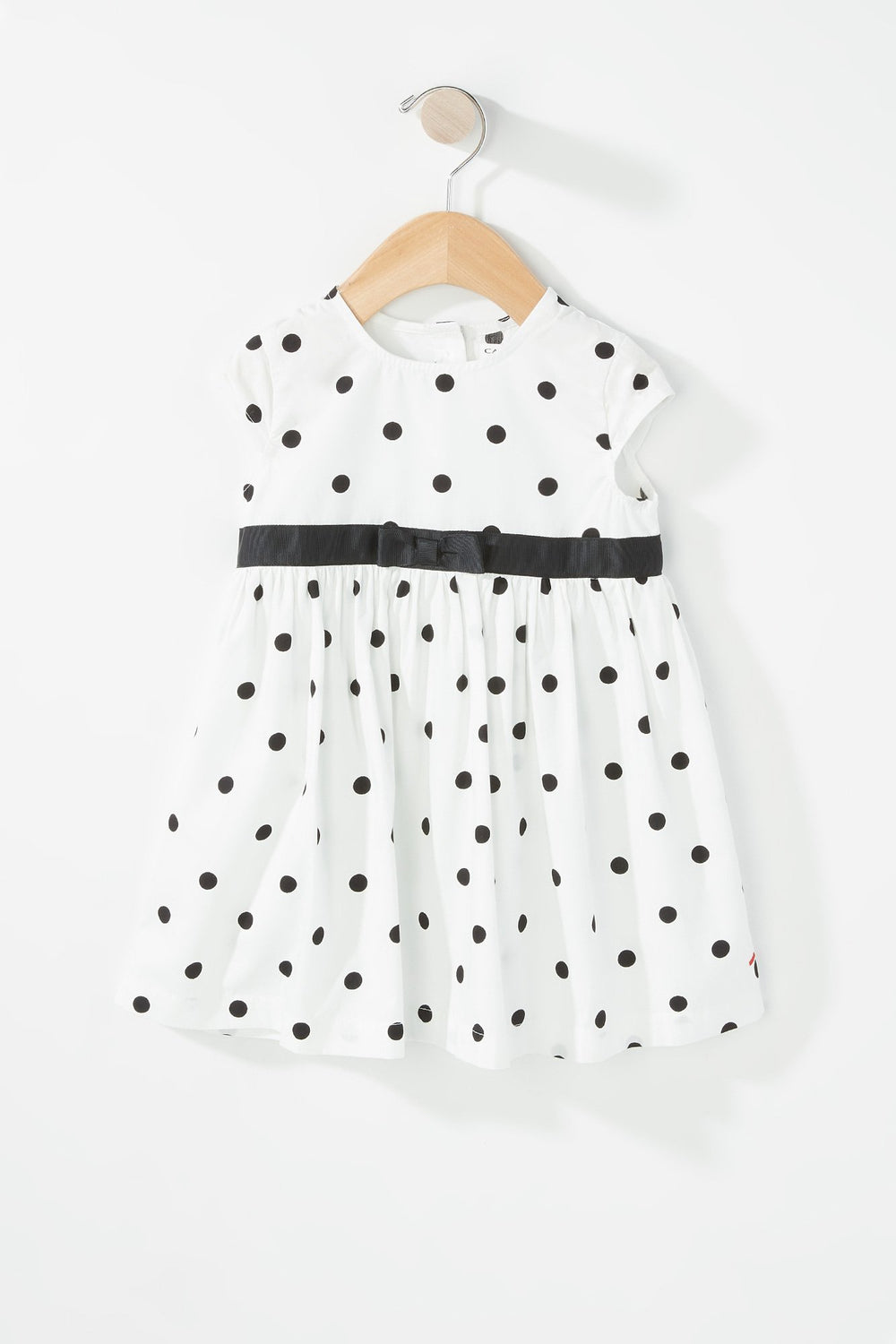 Kids Baby Girl Polka Dot Ribbon Dress White