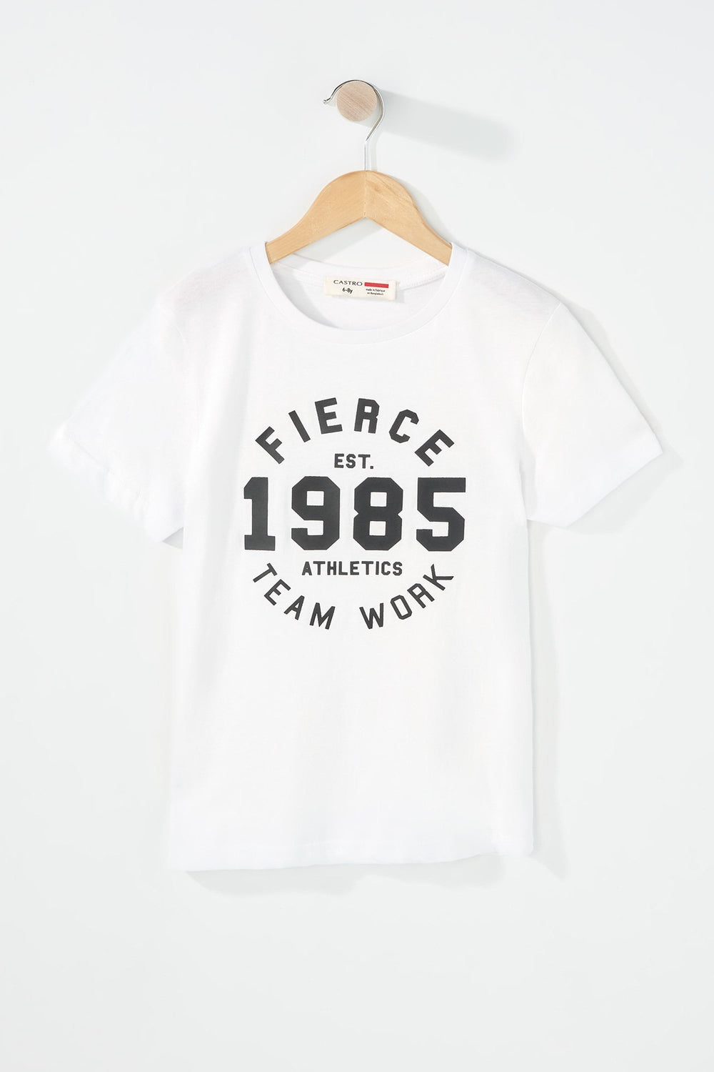 Kids Boys 1985 Athletics Graphic T-Shirt White
