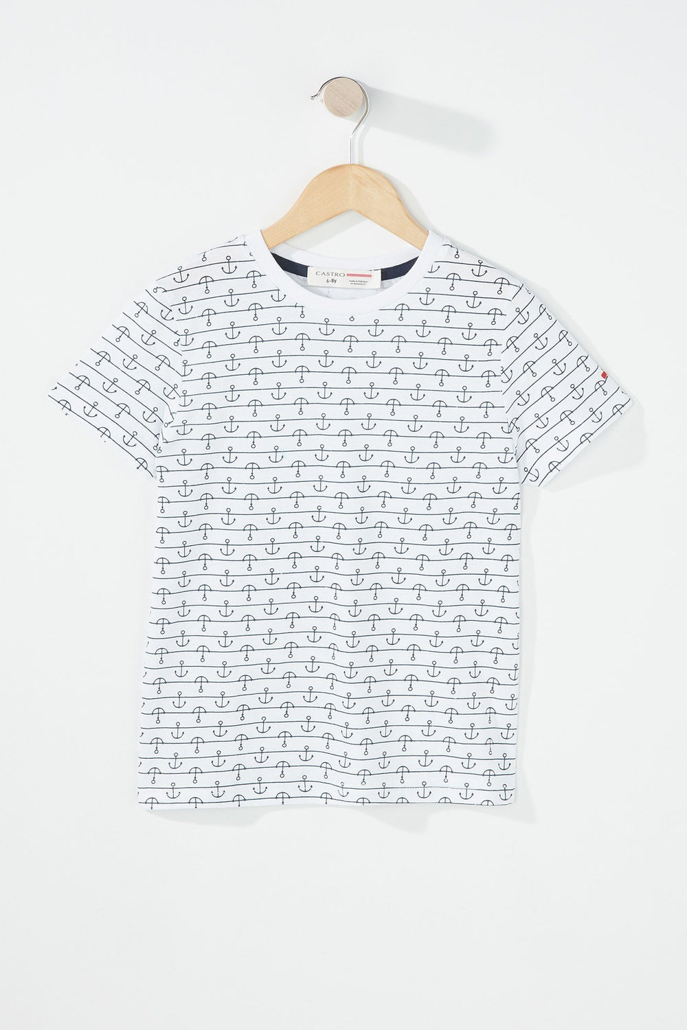 Kids Boys Anchor Printed T-Shirt White
