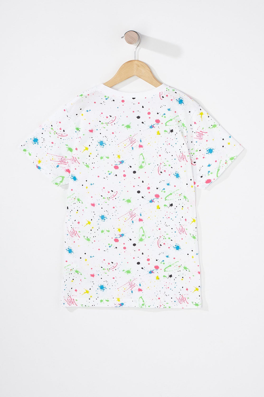 Kids Boys Paint Splatter Graphic T-Shirt White