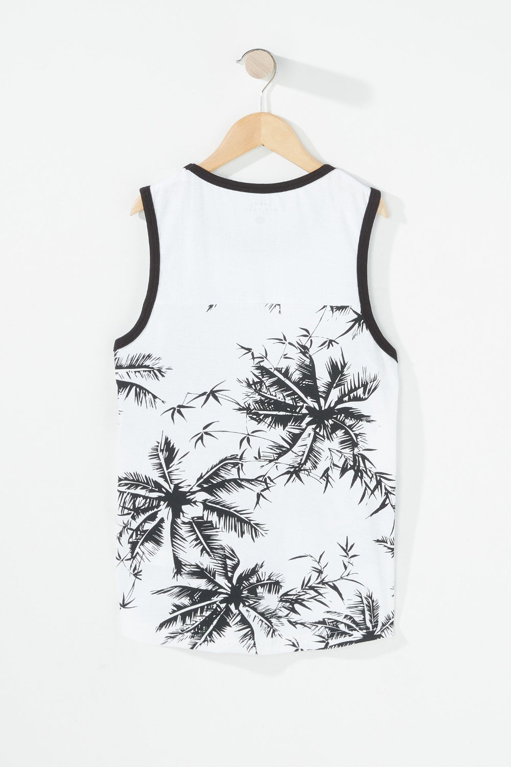 Kids Boys Palm Tree Pocket Graphic Tank White
