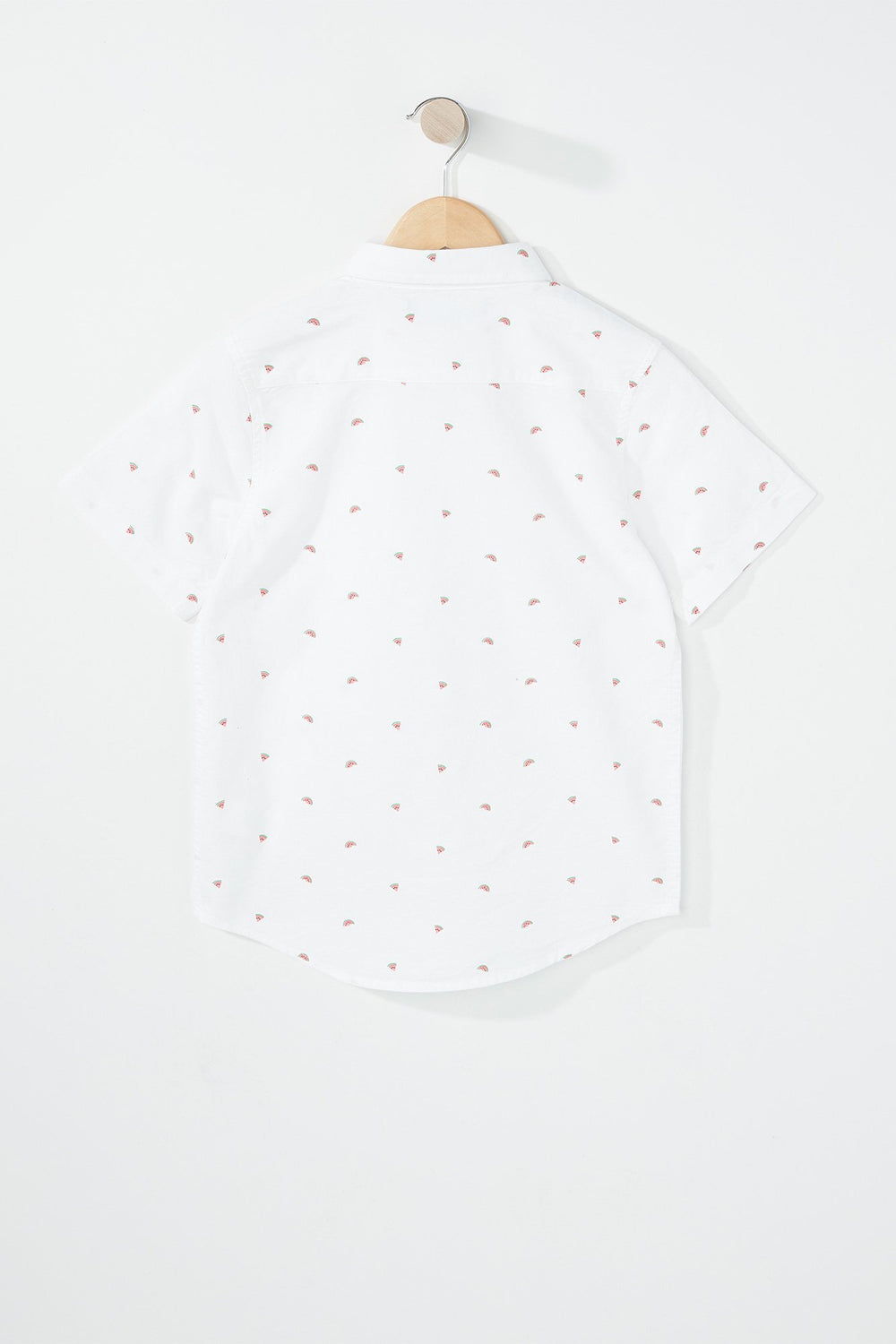 Kids Boys Printed Button-Up Short Sleeve Shirt White