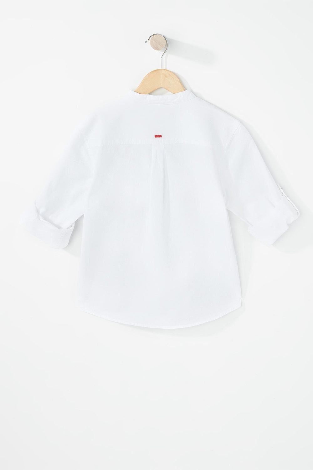 Kids Boys Roll-Tab Button-Up Shirt White