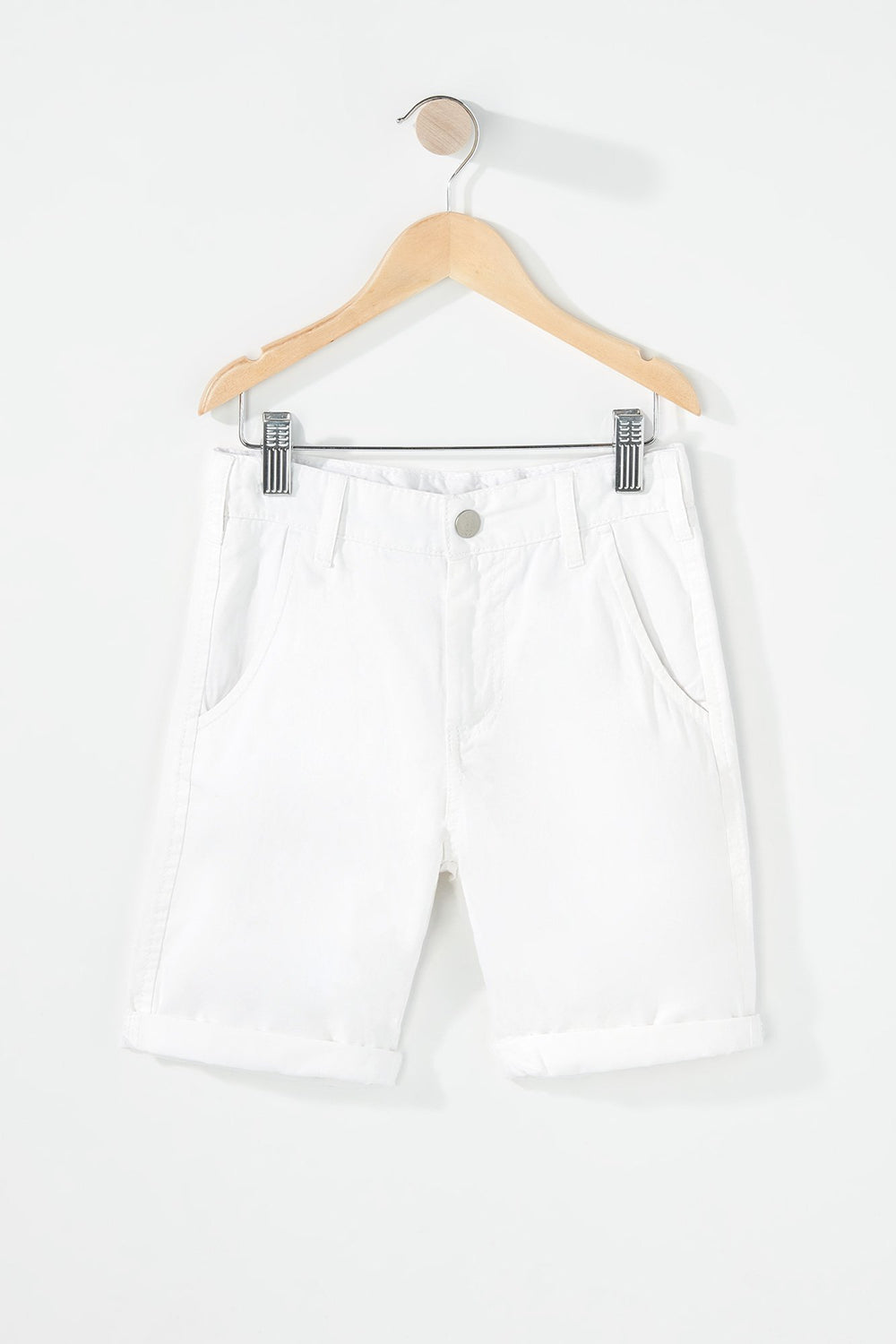 Kids Boys Roll-Up Chino Short White