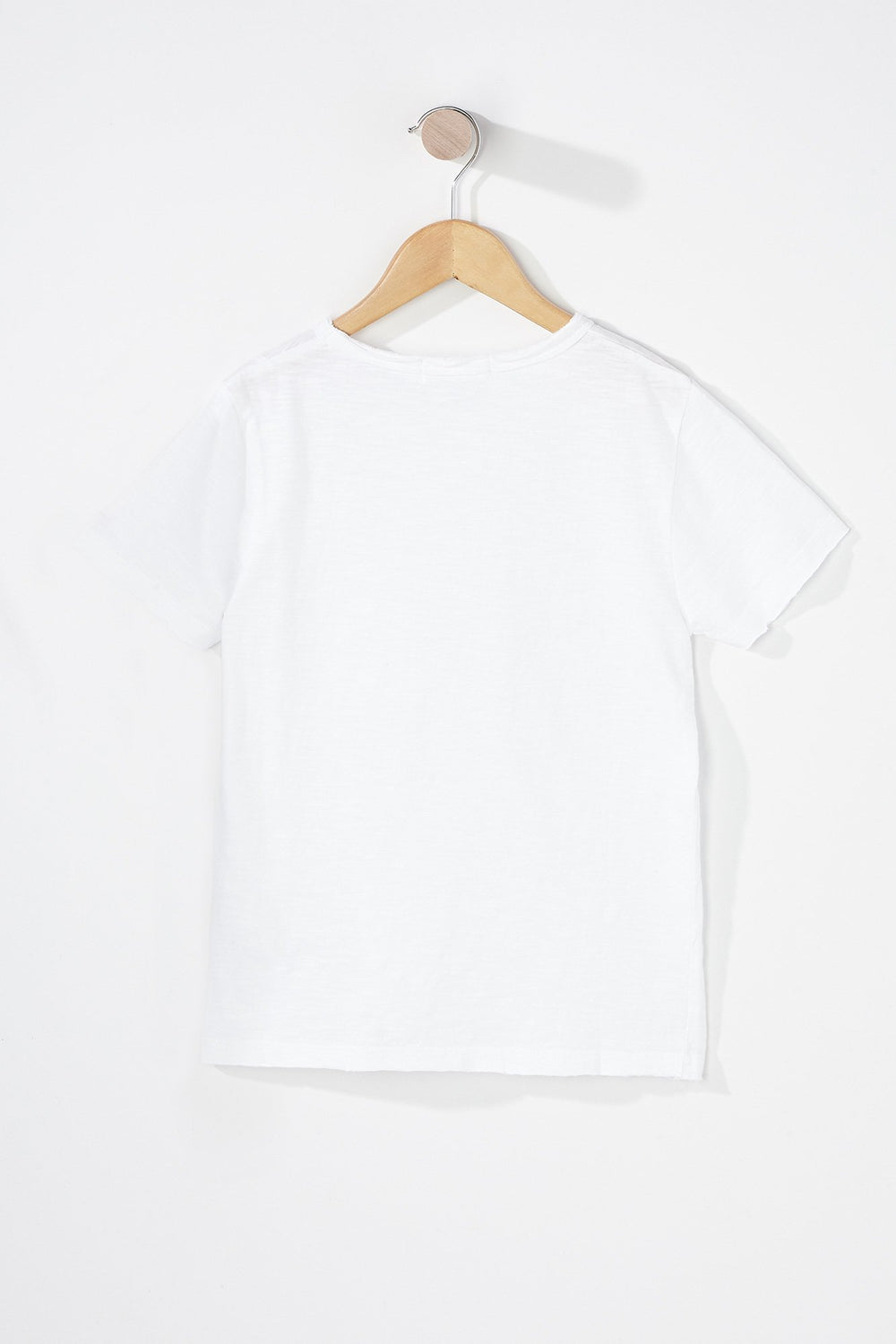 Kids Boys Slanted Pocket Crewneck T-Shirt White