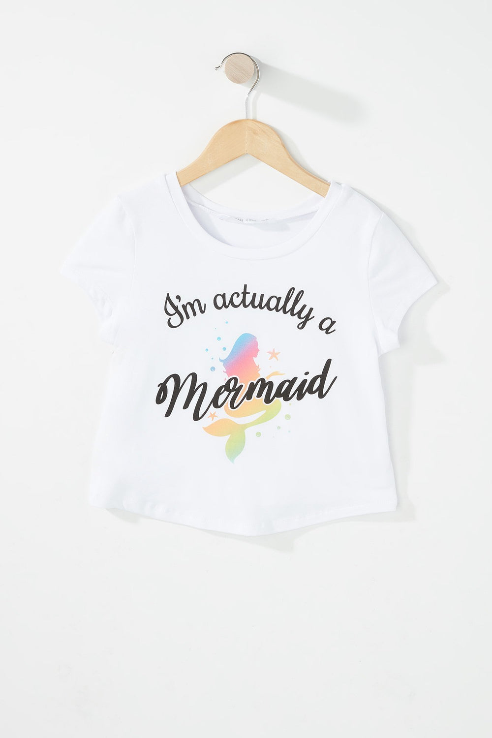 Kids Girls 2-Piece Graphic T-Shirt & Short Pajama Set White