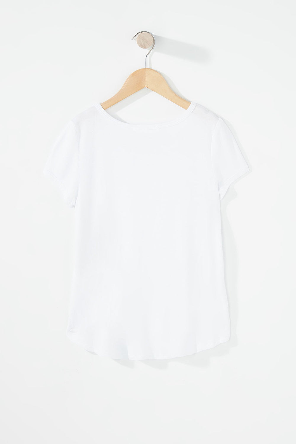 Kids Girls Caged Scoop Neck T-Shirt White