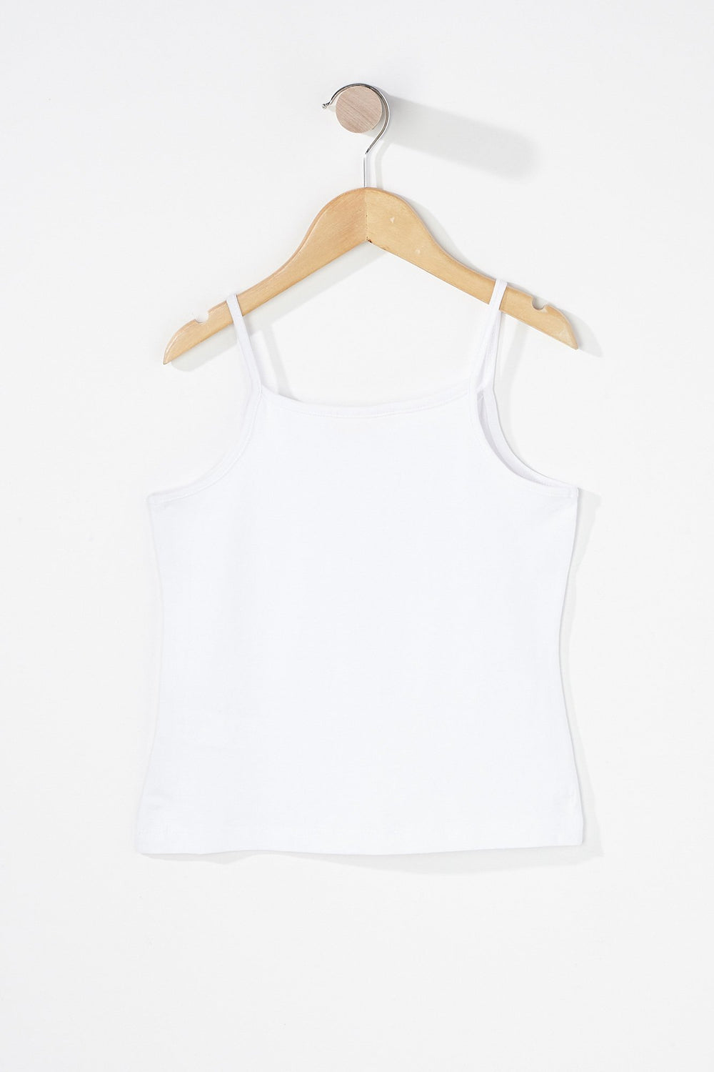 Kids Girls Coloured Basic Camisole White