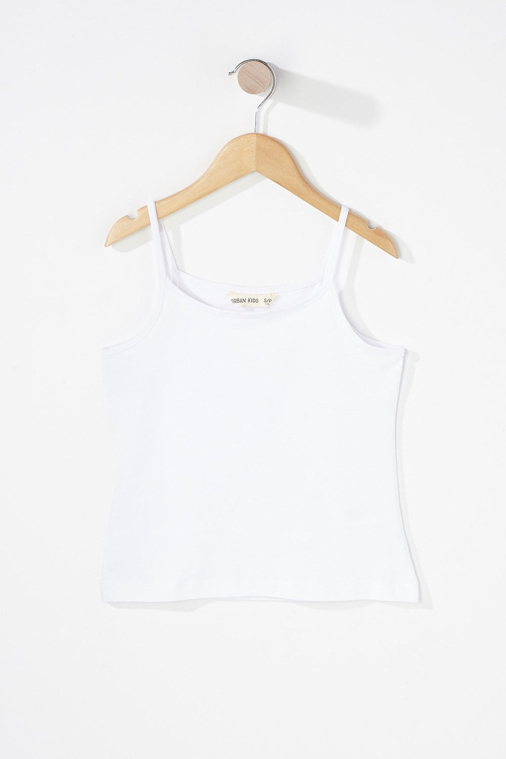 Kids Girls Coloured Basic Camisole White