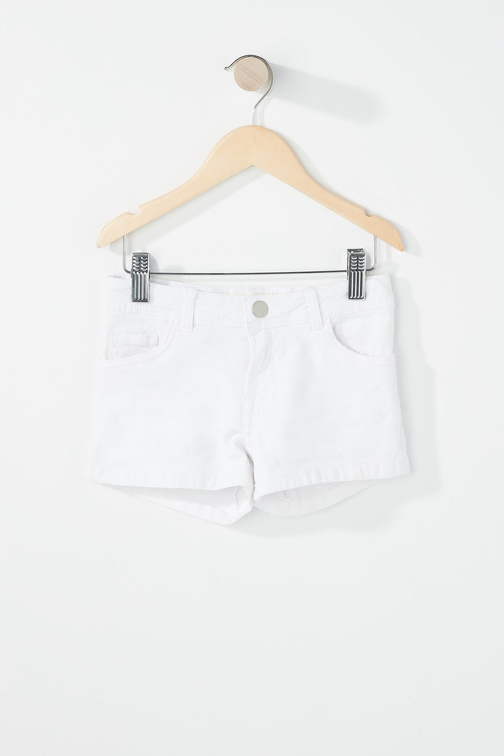 Kids Girls Coloured Denim Short White