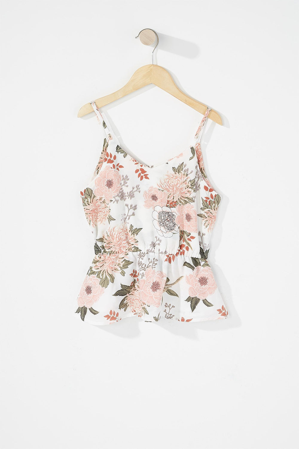 Kids Girls Floral Ruffle Self-Tie Blouse White