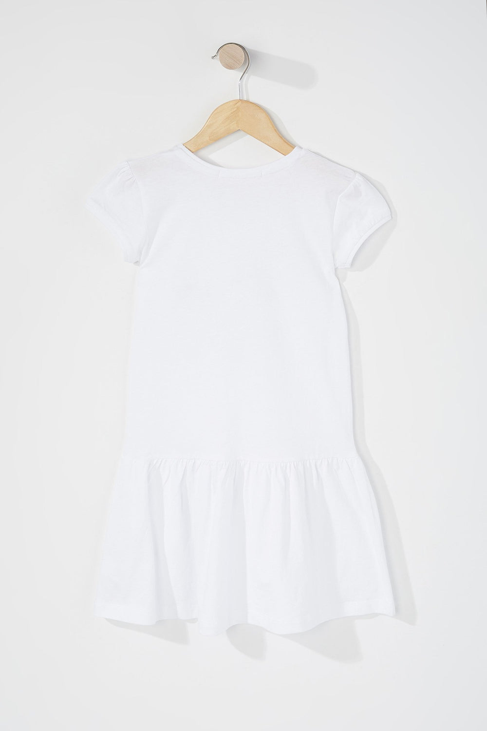 Kids Girls Graphic Peplum T-Shirt Dress White