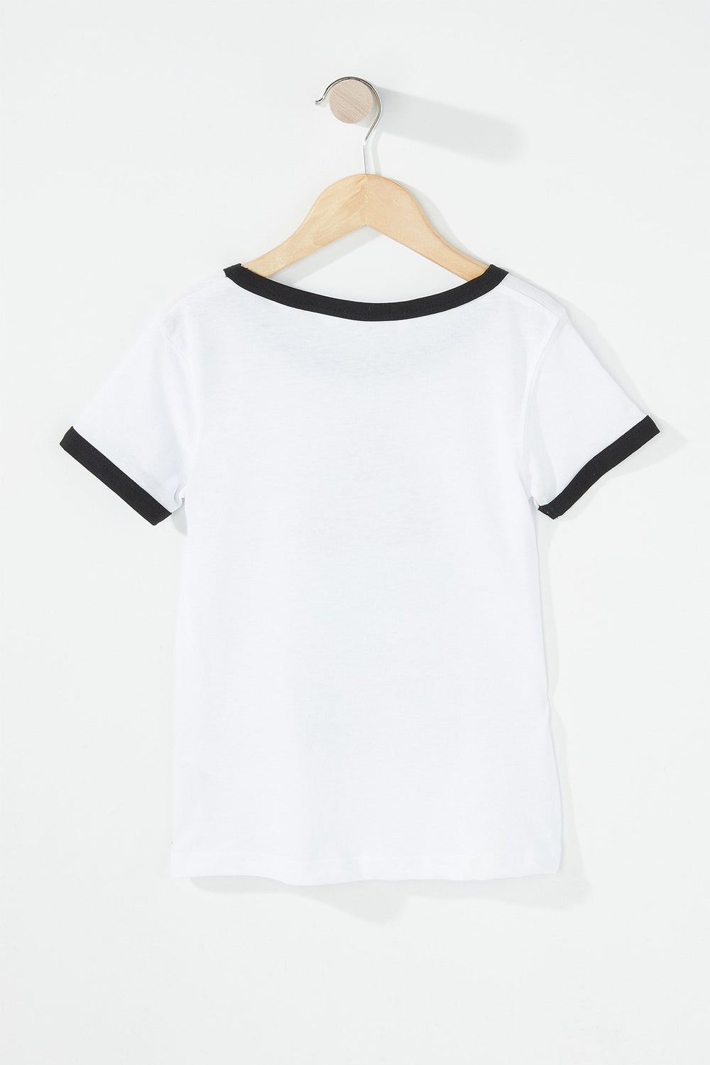 Kids Girls Graphic Ringer T-Shirt White