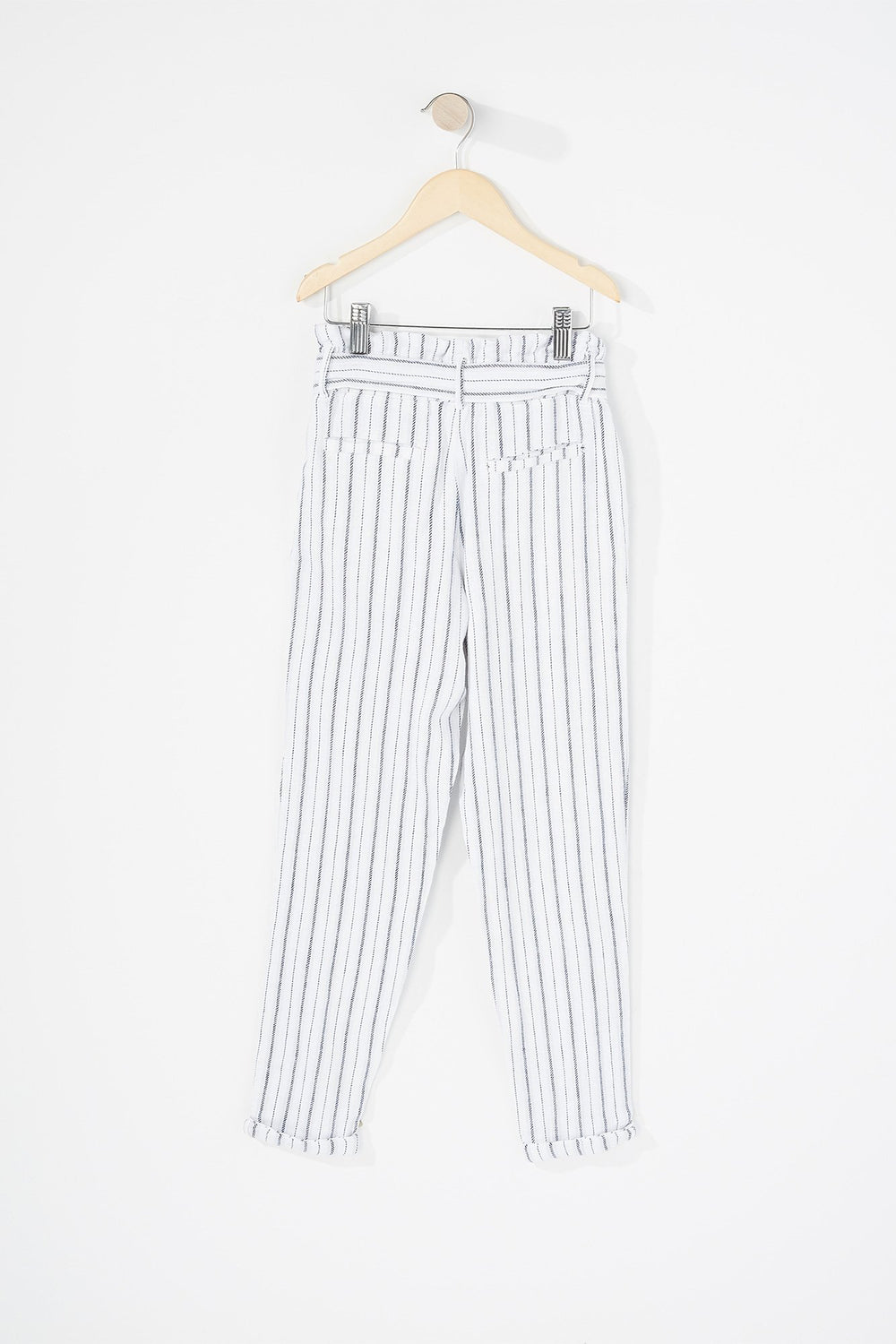 Kids Girls High-Rise Self-Tie Paperbag Pant White