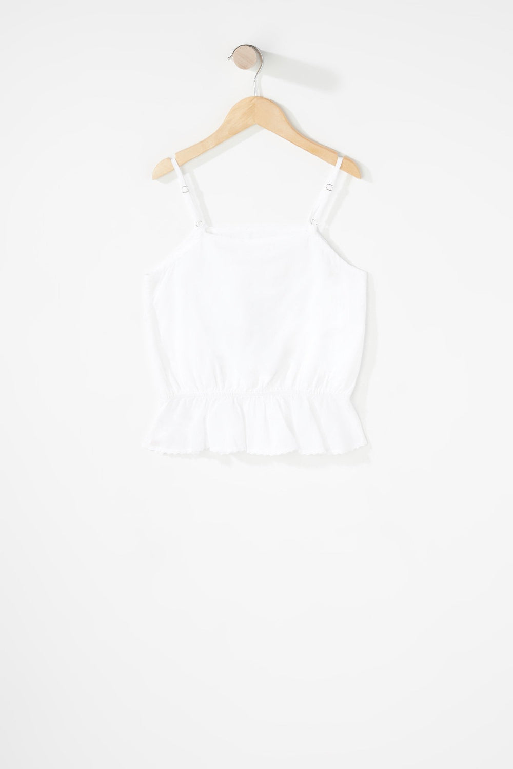 Kids Girls Lace Peplum Tank White