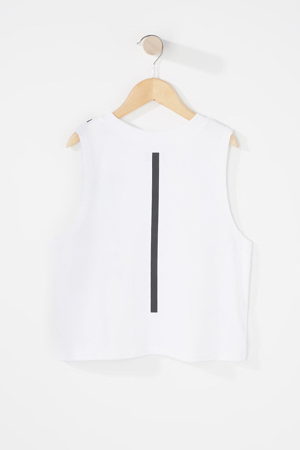 Kids Girls Perforated Graphic Tank White