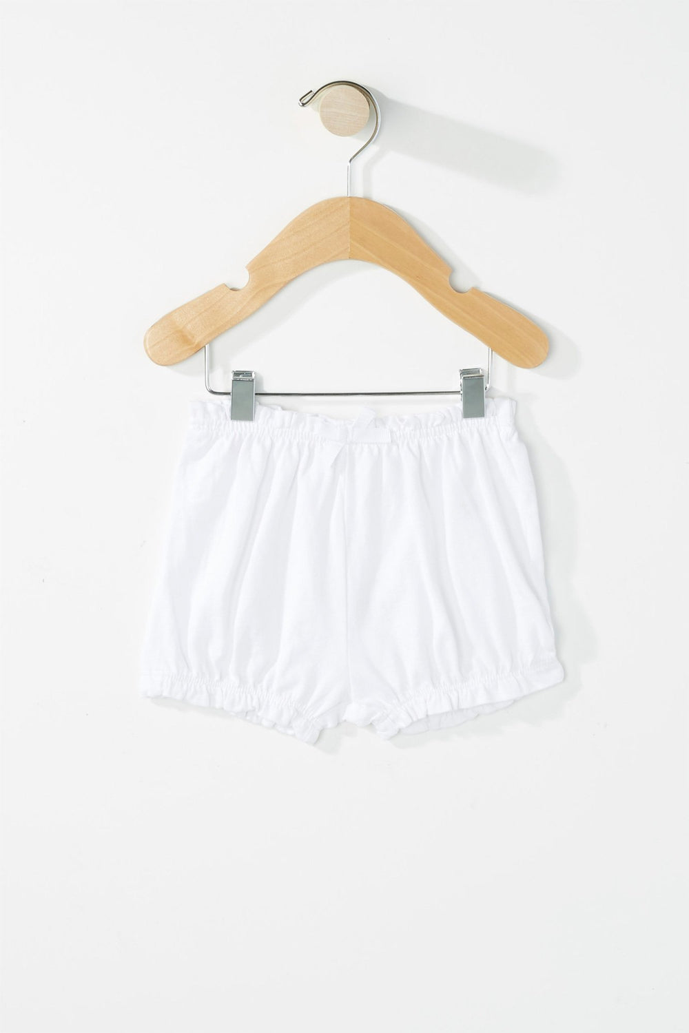 Kids Girls Ruffle Lightweight Drawstring Short White