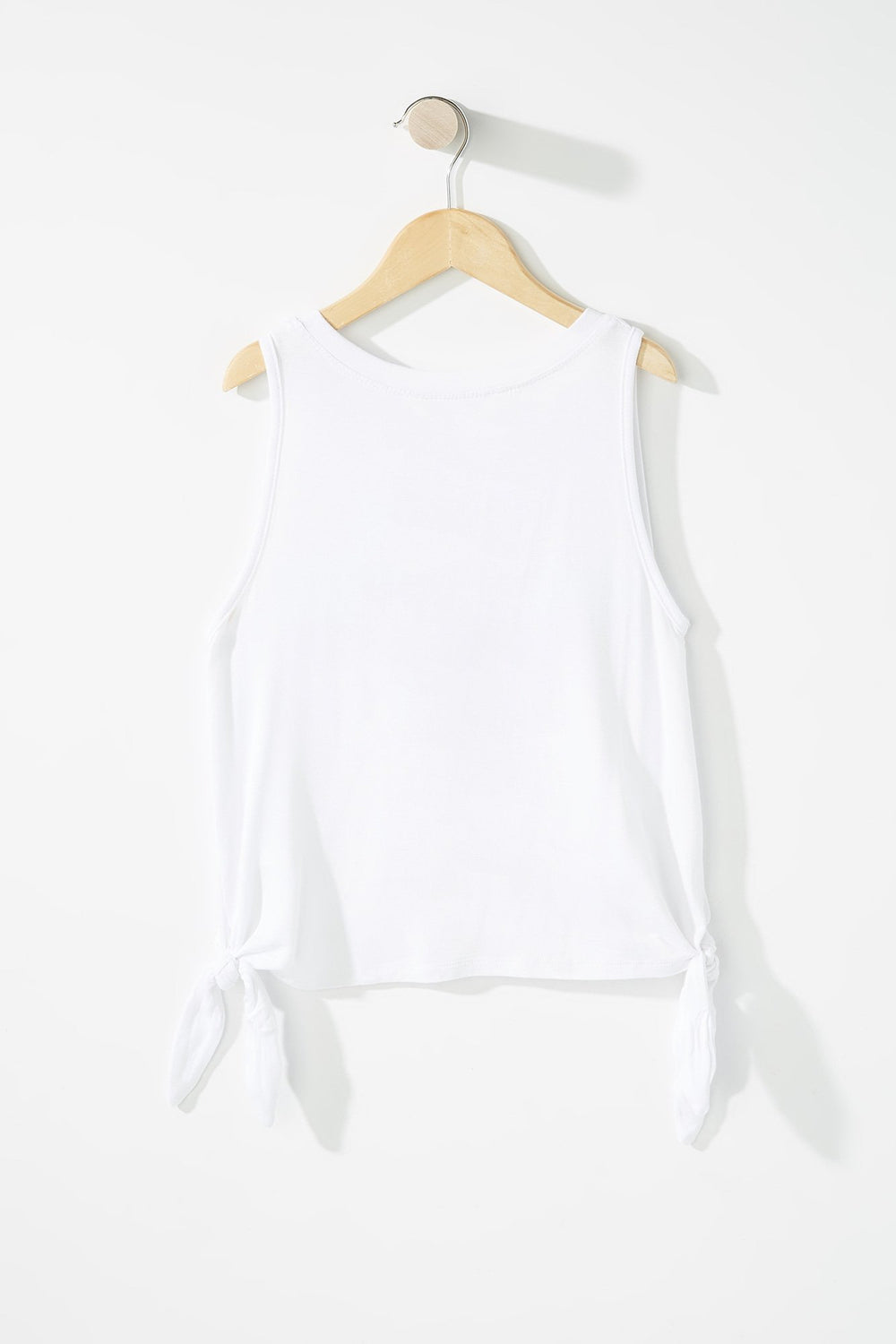 Kids Girls Self-Tie Graphic Tank White