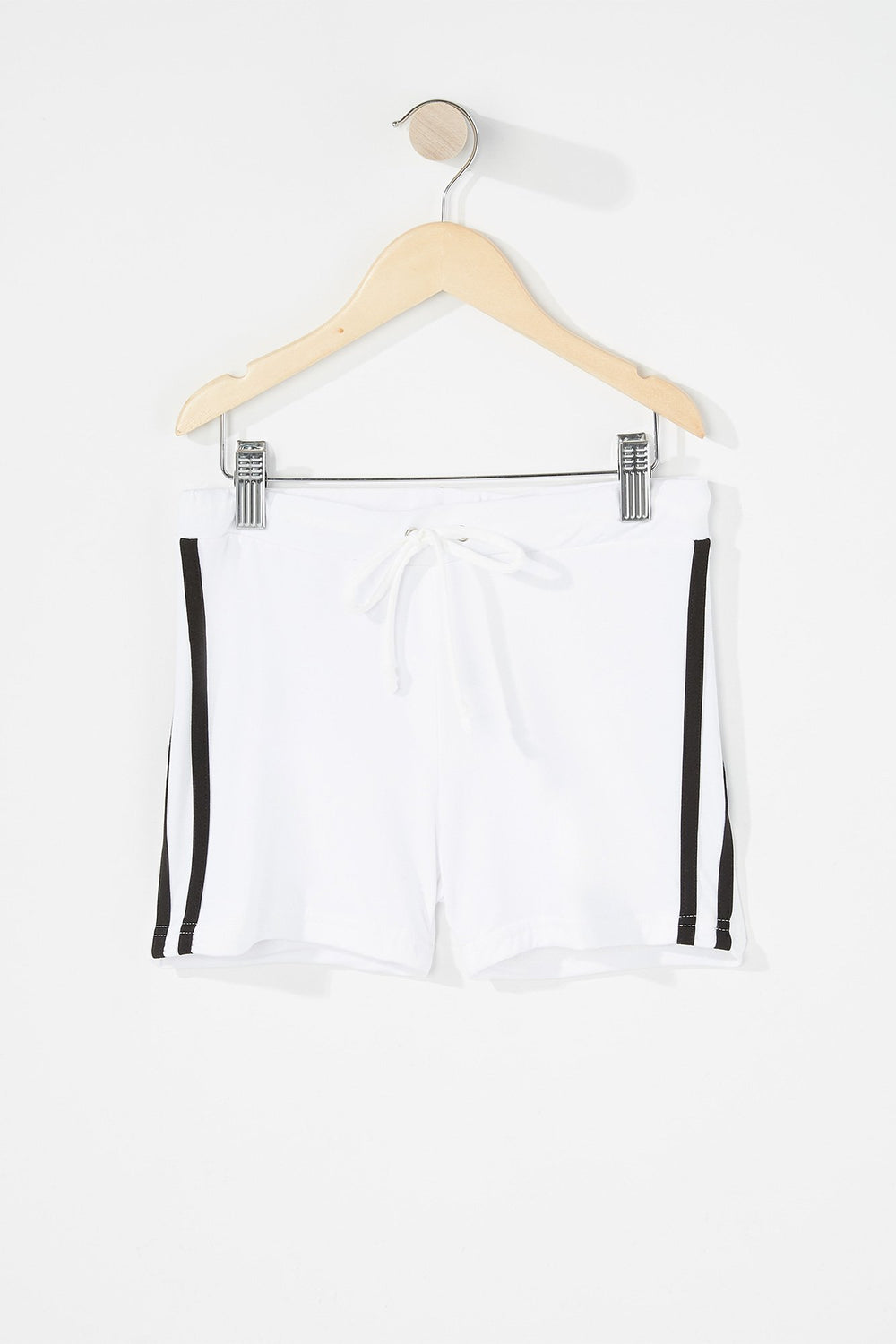 Kids Girls Side Stripe Short White
