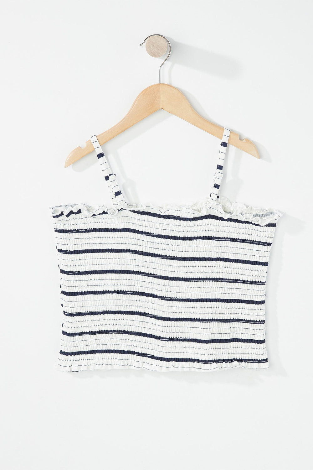 Kids Girls Smocked Cropped Tank White