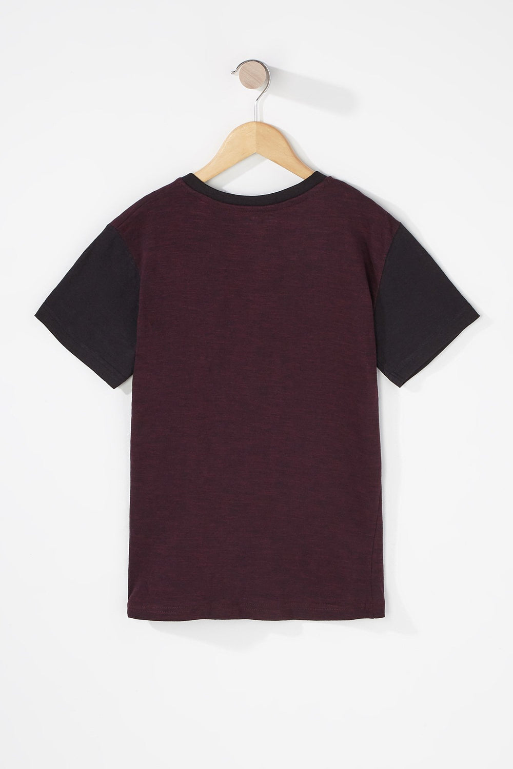 Kids Boys Colour Block Henley T-Shirt Wine