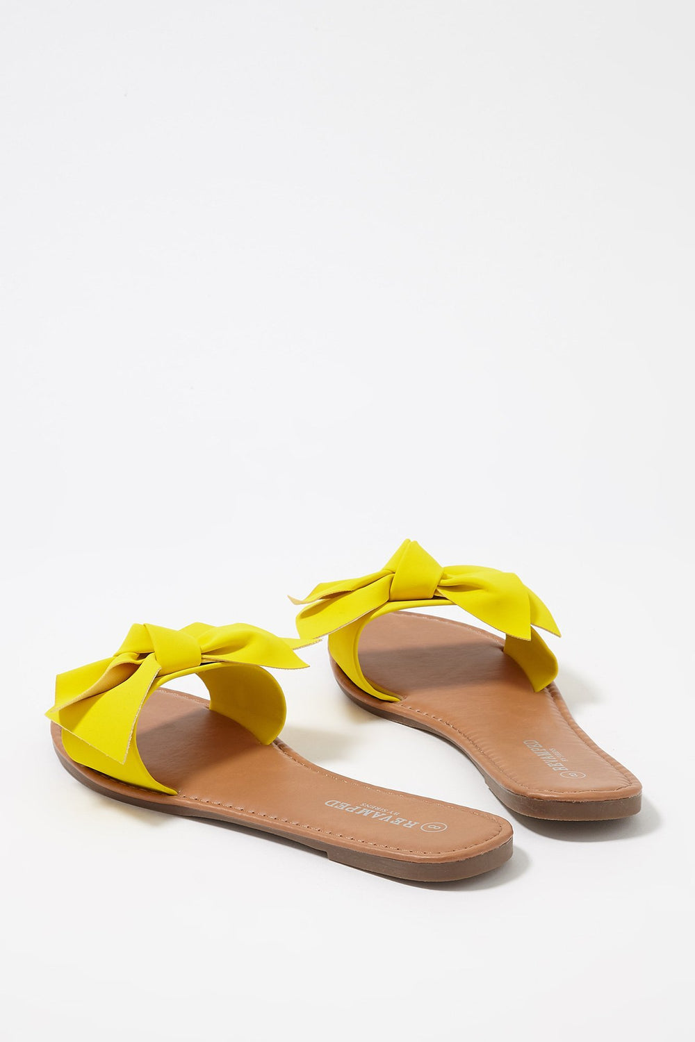 Women Faux-Leather Bowtie Sandal Yellow