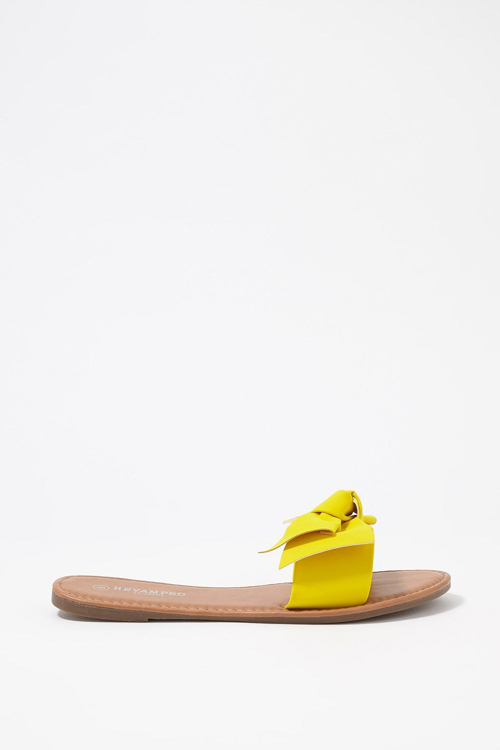 Women Faux-Leather Bowtie Sandal Yellow