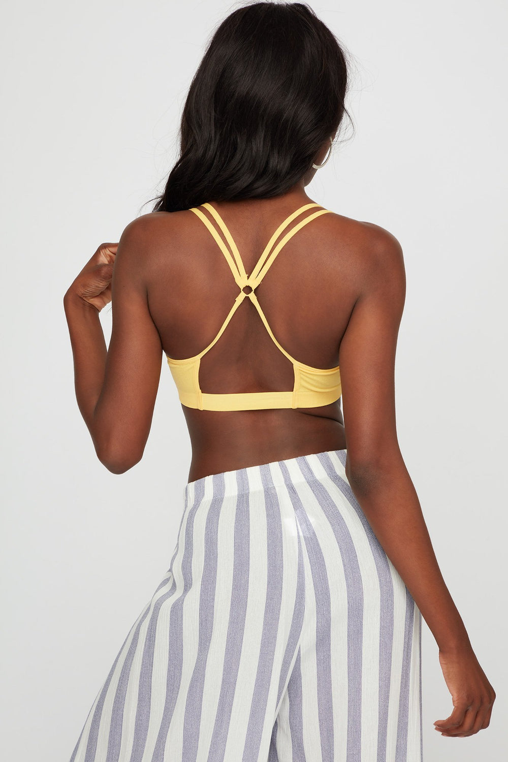 Women Seamless Crossback Bralette Yellow