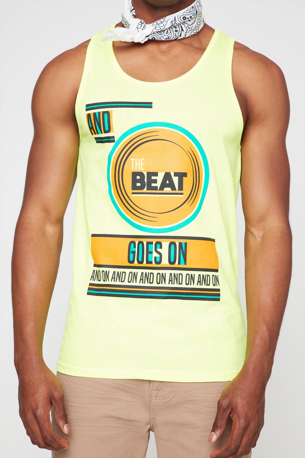 Men And The Beat Goes On Graphic Tank Yellow