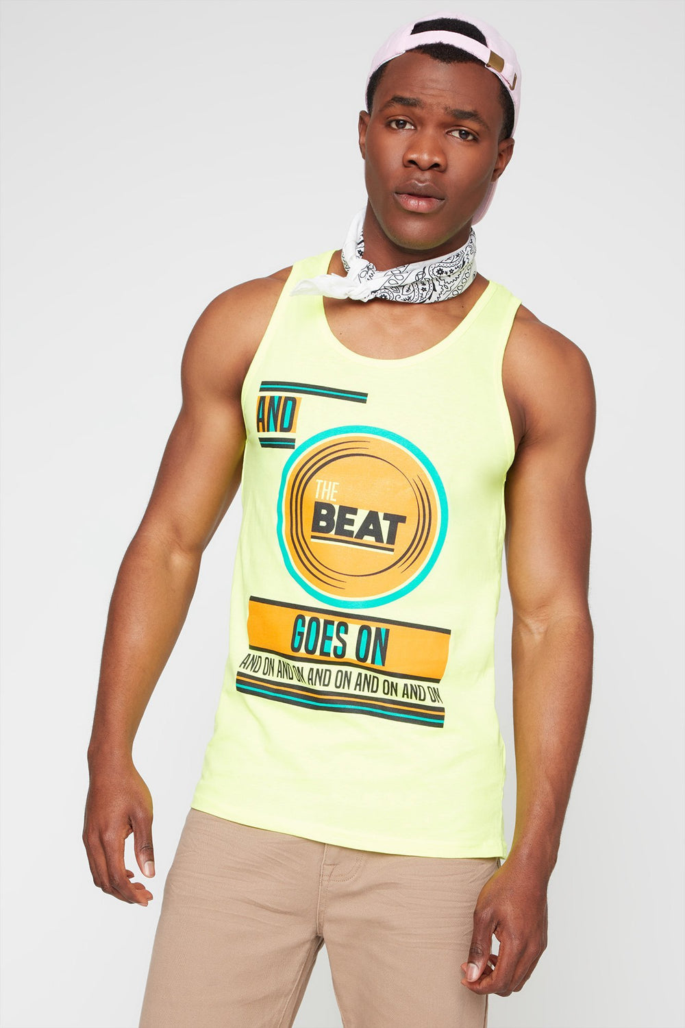 Men And The Beat Goes On Graphic Tank Yellow