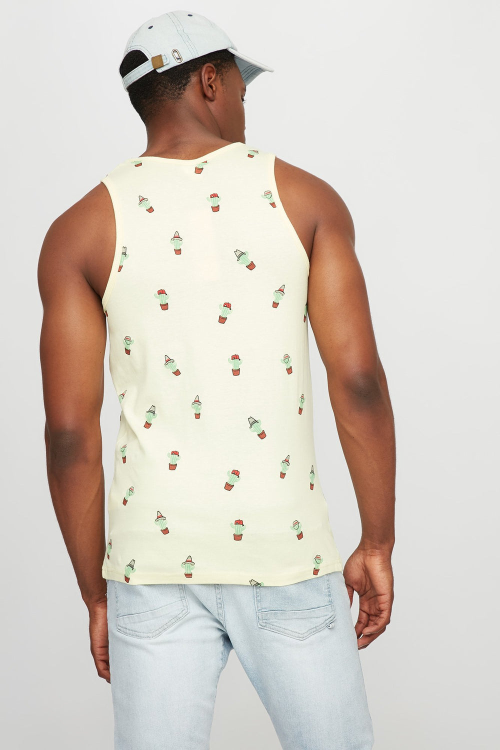 Men Printed Graphic Tank Yellow