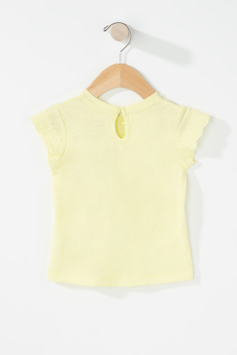 Kids Baby Girl Crochet Sleeve T-Shirt Yellow